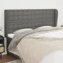 Cabecero con orejas de tela gris oscuro 203x23x118/128 cm de , Cabeceros y pies de cama - Ref: Foro24-3118413, Precio: 136,51...