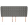 Kopfteil mit dunkelgrauen Stoffohren 203x23x118/128 cm von , Kopf- und Fußteile - Ref: Foro24-3118413, Preis: 138,52 €, Rabat...