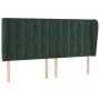 Headboard with dark green velvet ears 183x23x118/128cm by , Headboards and footboards - Ref: Foro24-3118453, Price: 136,62 €,...