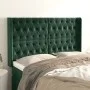 Headboard with dark green velvet ears 147x16x118/128cm by , Headboards and footboards - Ref: Foro24-3119967, Price: 155,47 €,...