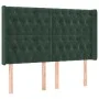 Headboard with dark green velvet ears 147x16x118/128cm by , Headboards and footboards - Ref: Foro24-3119967, Price: 155,47 €,...