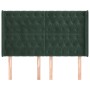 Headboard with dark green velvet ears 147x16x118/128cm by , Headboards and footboards - Ref: Foro24-3119967, Price: 157,84 €,...