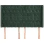 Headboard with dark green velvet ears 147x16x118/128cm by , Headboards and footboards - Ref: Foro24-3119967, Price: 155,47 €,...