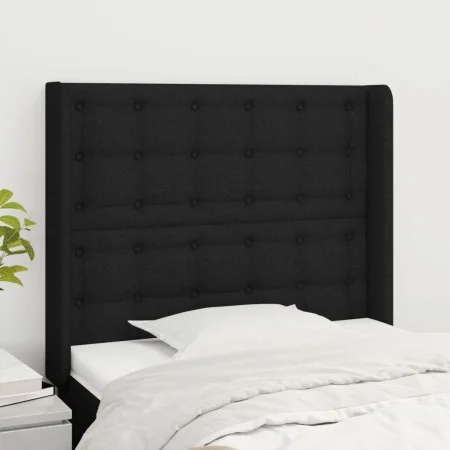Headboard with black fabric ears 83x16x118/128 cm by , Headboards and footboards - Ref: Foro24-3119990, Price: 87,93 €, Disco...