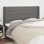 Cabecero con orejas de tela gris oscuro 203x16x118/128 cm de , Cabeceros y pies de cama - Ref: Foro24-3120037, Precio: 131,68...