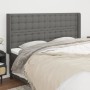 Kopfteil mit dunkelgrauen Stoffohren 203x16x118/128 cm von , Kopf- und Fußteile - Ref: Foro24-3120037, Preis: 133,56 €, Rabat...
