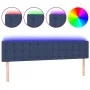 Blue fabric headboard with LED 160x5x78/88 cm by , Headboards and footboards - Ref: Foro24-3122058, Price: 67,24 €, Discount: %