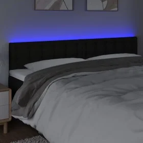 Kopfteil aus schwarzem Stoff mit LED 200x5x78/88 cm von , Kopf- und Fußteile - Ref: Foro24-3122070, Preis: 80,33 €, Rabatt: %