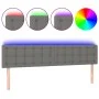Headboard with LED in dark gray fabric 160x5x78/88 cm by , Headboards and footboards - Ref: Foro24-3122053, Price: 89,92 €, D...