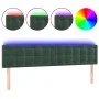 LED-Kopfteil aus dunkelgrünem Samt, 180 x 5 x 78/88 cm von , Kopf- und Fußteile - Ref: Foro24-3122109, Preis: 68,86 €, Rabatt: %