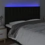 Headboard with LED lights black fabric 160x5x118/128 cm by , Headboards and footboards - Ref: Foro24-3122866, Price: 131,01 €...