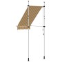 Toldo manual retráctil 100 cm naranja y blanco a rayas