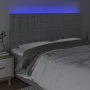 Headboard with LED lights light gray fabric 160x5x118/128 cm by , Headboards and footboards - Ref: Foro24-3122864, Price: 123...