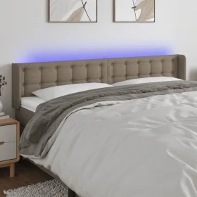 Headboard with LED in taupe gray fabric 163x16x78/88 cm by , Headboards and footboards - Ref: Foro24-3123680, Price: 78,46 €,...
