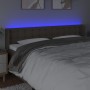 Cabecero con LED de tela gris taupe 163x16x78/88 cm