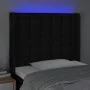Black fabric headboard with LED 83x16x118/128 cm by , Headboards and footboards - Ref: Foro24-3124458, Price: 96,57 €, Discou...