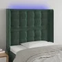LED-Kopfteil aus dunkelgrünem Samt, 93 x 16 x 118/128 cm von , Kopf- und Fußteile - Ref: Foro24-3124521, Preis: 90,00 €, Raba...
