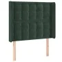 Dark green velvet LED headboard 93x16x118/128 cm by , Headboards and footboards - Ref: Foro24-3124521, Price: 91,19 €, Discou...