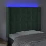 LED-Kopfteil aus dunkelgrünem Samt, 93 x 16 x 118/128 cm von , Kopf- und Fußteile - Ref: Foro24-3124521, Preis: 90,00 €, Raba...