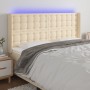 Kopfteil aus cremefarbenem Stoff mit LED 163x16x118/128 cm von , Kopf- und Fußteile - Ref: Foro24-3124493, Preis: 142,16 €, R...