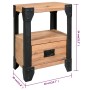 Solid acacia wood and steel bedside table 40x30x54 cm by vidaXL, Nightstands - Ref: Foro24-244993, Price: 81,61 €, Discount: %