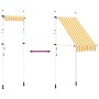Toldo manual retráctil 100 cm naranja y blanco a rayas
