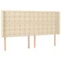 Cream fabric headboard with LED 163x16x118/128 cm by , Headboards and footboards - Ref: Foro24-3124493, Price: 139,74 €, Disc...