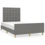 Bed frame with headboard in dark gray fabric 120x200 cm by , Beds and slatted bases - Ref: Foro24-3125366, Price: 161,54 €, D...