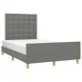 Bed frame with headboard in dark gray fabric 120x200 cm by , Beds and slatted bases - Ref: Foro24-3125366, Price: 161,54 €, D...