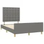 Bed frame with headboard in dark gray fabric 120x200 cm by , Beds and slatted bases - Ref: Foro24-3125366, Price: 161,54 €, D...