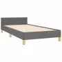 Bed frame with headboard in dark gray fabric 100x200 cm by , Beds and slatted bases - Ref: Foro24-3125358, Price: 145,96 €, D...