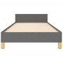 Bed frame with headboard in dark gray fabric 100x200 cm by , Beds and slatted bases - Ref: Foro24-3125358, Price: 148,12 €, D...