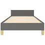 Bed frame with headboard in dark gray fabric 100x200 cm by , Beds and slatted bases - Ref: Foro24-3125358, Price: 145,96 €, D...