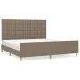 Bed frame with headboard in taupe gray fabric 160x200 cm by , Beds and slatted bases - Ref: Foro24-3125393, Price: 236,48 €, ...