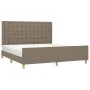 Bed frame with headboard in taupe gray fabric 160x200 cm by , Beds and slatted bases - Ref: Foro24-3125393, Price: 236,48 €, ...