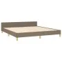 Bed frame with headboard in taupe gray fabric 160x200 cm by , Beds and slatted bases - Ref: Foro24-3125393, Price: 236,48 €, ...