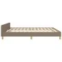Bed frame with headboard in taupe gray fabric 160x200 cm by , Beds and slatted bases - Ref: Foro24-3125393, Price: 236,48 €, ...