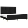 Bed frame with black fabric headboard 160x200 cm by , Beds and slatted bases - Ref: Foro24-3125391, Price: 241,06 €, Discount: %
