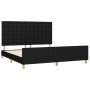 Bed frame with black fabric headboard 160x200 cm by , Beds and slatted bases - Ref: Foro24-3125391, Price: 260,31 €, Discount: %