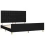 Bed frame with black fabric headboard 160x200 cm by , Beds and slatted bases - Ref: Foro24-3125391, Price: 241,06 €, Discount: %