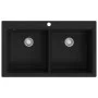 Built-in two-bowl black granite sink by vidaXL, Sinks - Ref: Foro24-141675, Price: 291,05 €, Discount: %
