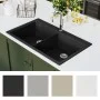 Built-in two-bowl black granite sink by vidaXL, Sinks - Ref: Foro24-141675, Price: 291,05 €, Discount: %