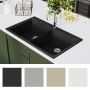 Einbauspüle aus schwarzem Granit mit zwei Becken von vidaXL, Sinkt - Ref: Foro24-141675, Preis: 286,50 €, Rabatt: %