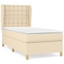 Cama box spring con colchón tela color crema 90x200 cm de , Camas y somieres - Ref: Foro24-3128818, Precio: 344,68 €, Descuen...