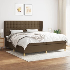 Boxspringbett mit dunkelbrauner Stoffmatratze 200x200 cm von , Betten und Lattenroste - Ref: Foro24-3128872, Preis: 699,42 €,...