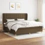 Box spring bed with dark brown fabric mattress 200x200 cm by , Beds and slatted bases - Ref: Foro24-3128872, Price: 688,27 €,...