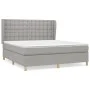 Box spring bed with light gray fabric mattress 160x200 cm by , Beds and slatted bases - Ref: Foro24-3128853, Price: 576,50 €,...