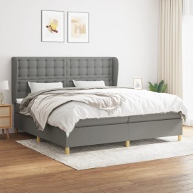 Box spring bed with dark gray fabric mattress 200x200 cm by , Beds and slatted bases - Ref: Foro24-3128870, Price: 660,08 €, ...