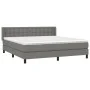 Box spring bed with dark gray fabric mattress 160x200 cm by , Beds and slatted bases - Ref: Foro24-3130042, Price: 525,65 €, ...