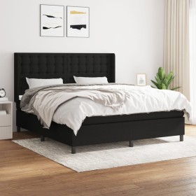 Boxspringbett mit schwarzer Stoffmatratze 160x200 cm von , Betten und Lattenroste - Ref: Foro24-3131763, Preis: 611,11 €, Rab...